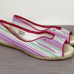 UGG Marleigh Serape Genuine Lamb Fur Lined Sandal Multicolored Womens Size 11 M